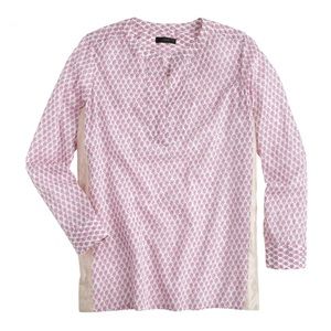 J.Crew Block Print Gold Tape Tunic Top